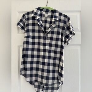 JCrew gingham tunic shirt